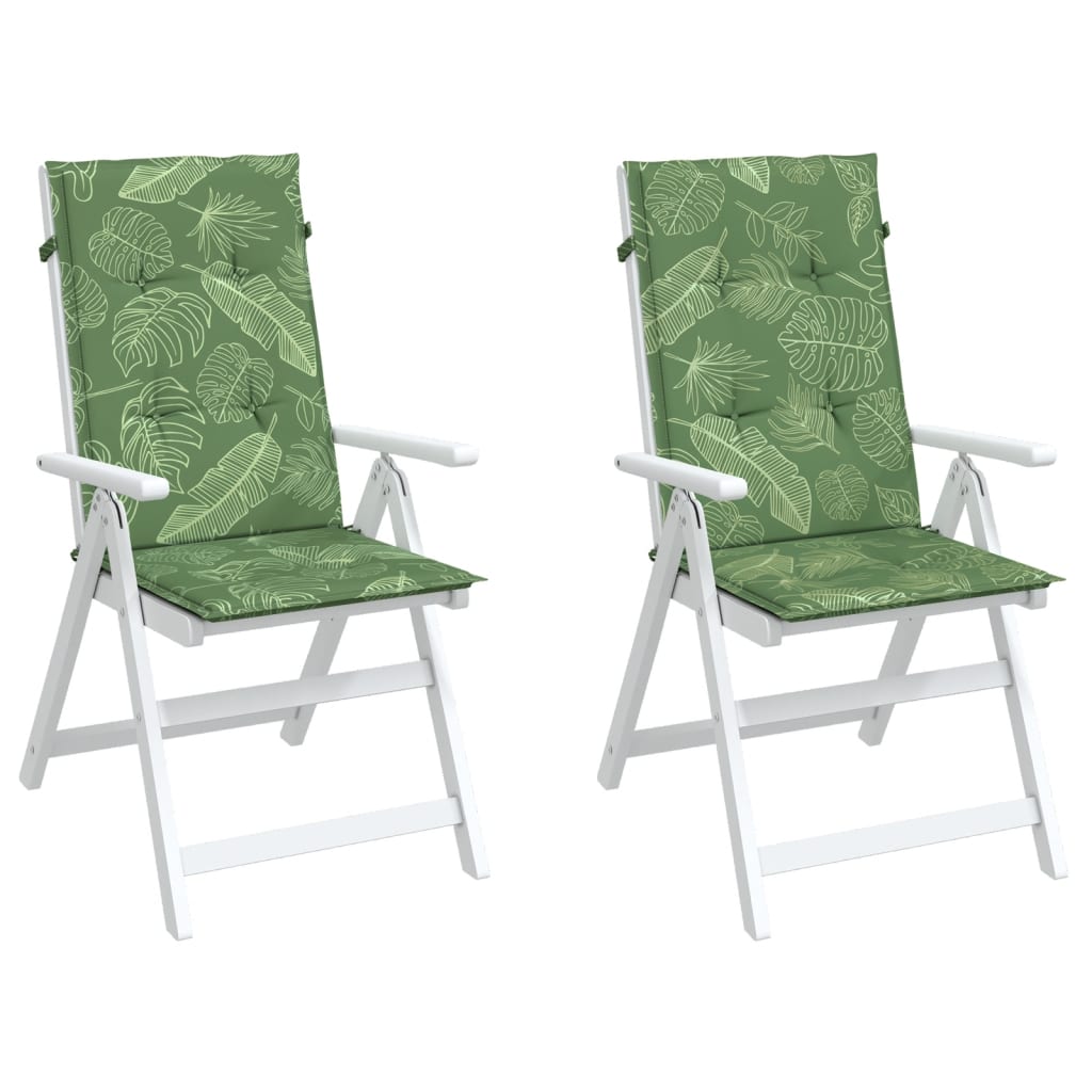 vidaXL Perne de scaun spătar înalt, 2 buc., model frunze, textil