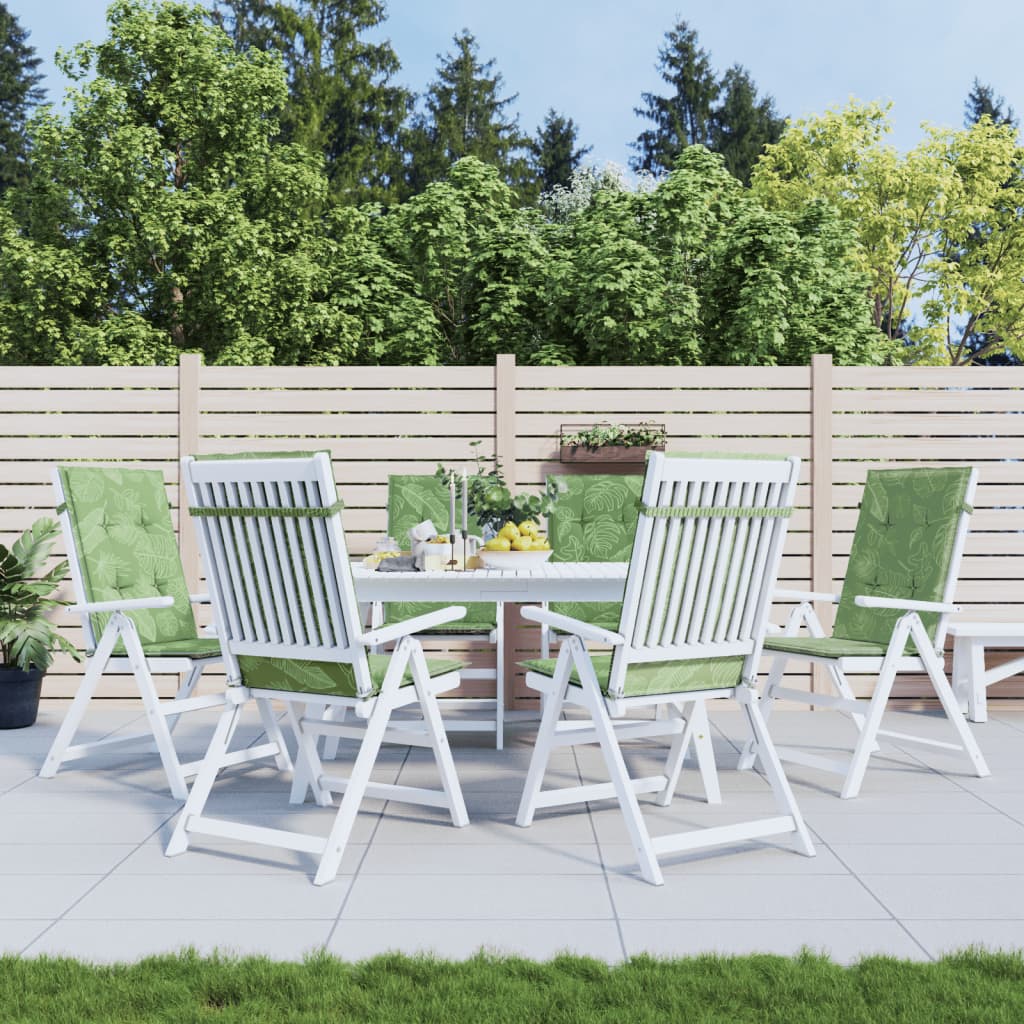 vidaXL Perne de scaun spătar înalt, 6 buc., model frunze, textil