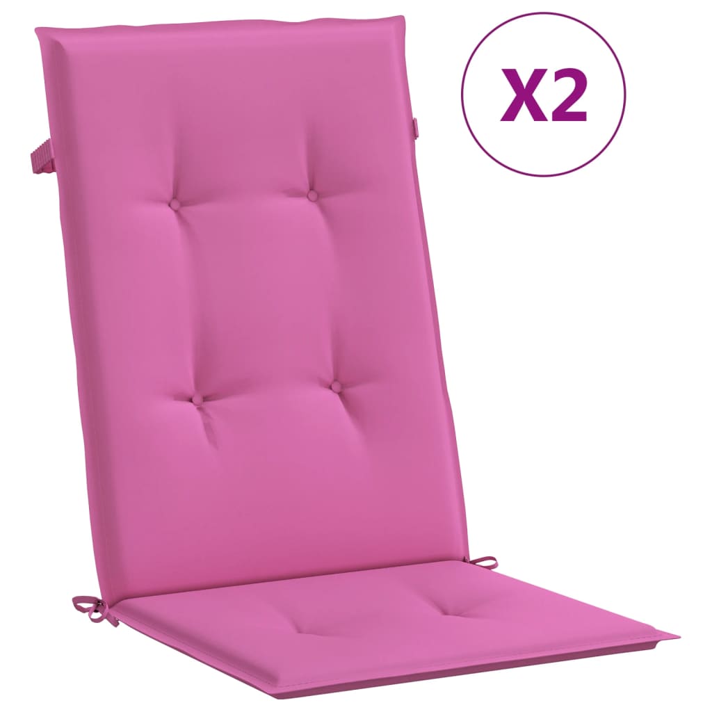 vidaXL Perne scaun cu spătar înalt, 2 buc., roz, 120x50x3 cm, textil vidaXL Perne scaun cu spătar înalt, 2 buc., roz, 120x50x3 cm, textil