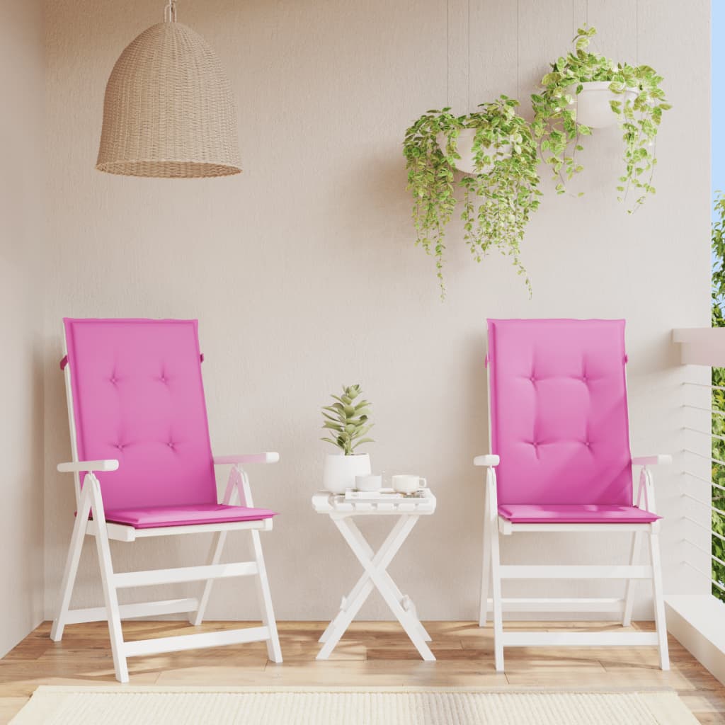 vidaXL Perne scaun cu spătar înalt, 2 buc., roz, 120x50x3 cm, textil vidaXL Perne scaun cu spătar înalt, 2 buc., roz, 120x50x3 cm, textil