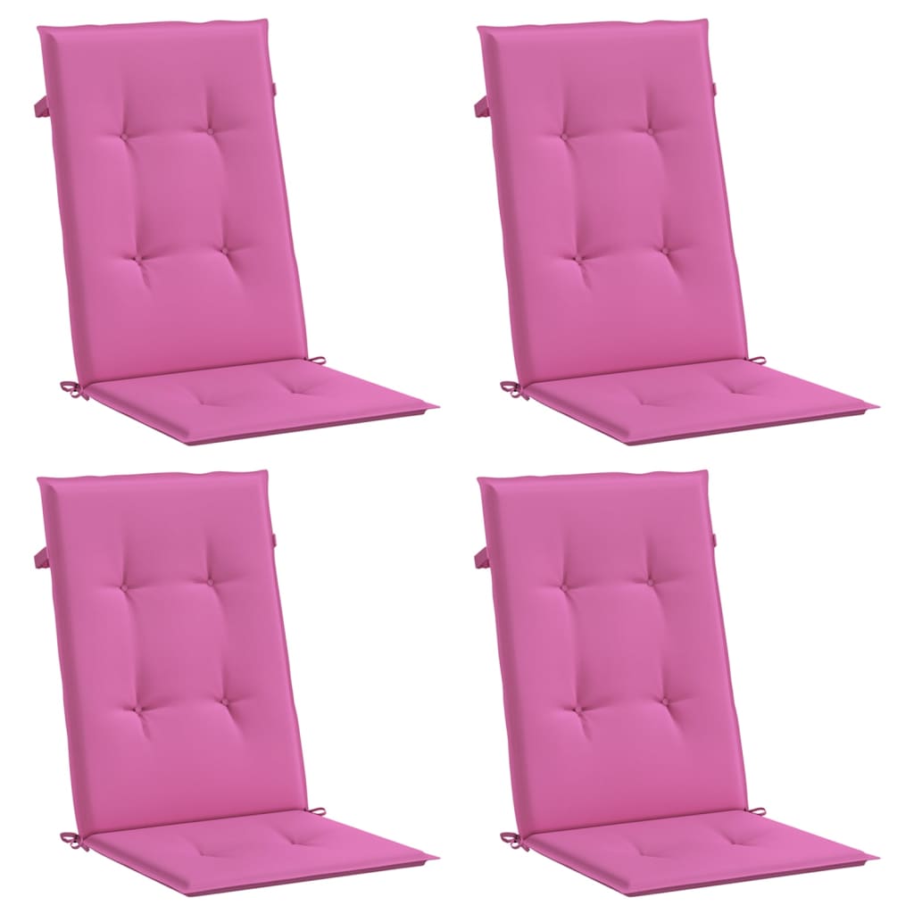 vidaXL Perne de scaun spătar înalt, 4 buc., roz, textil