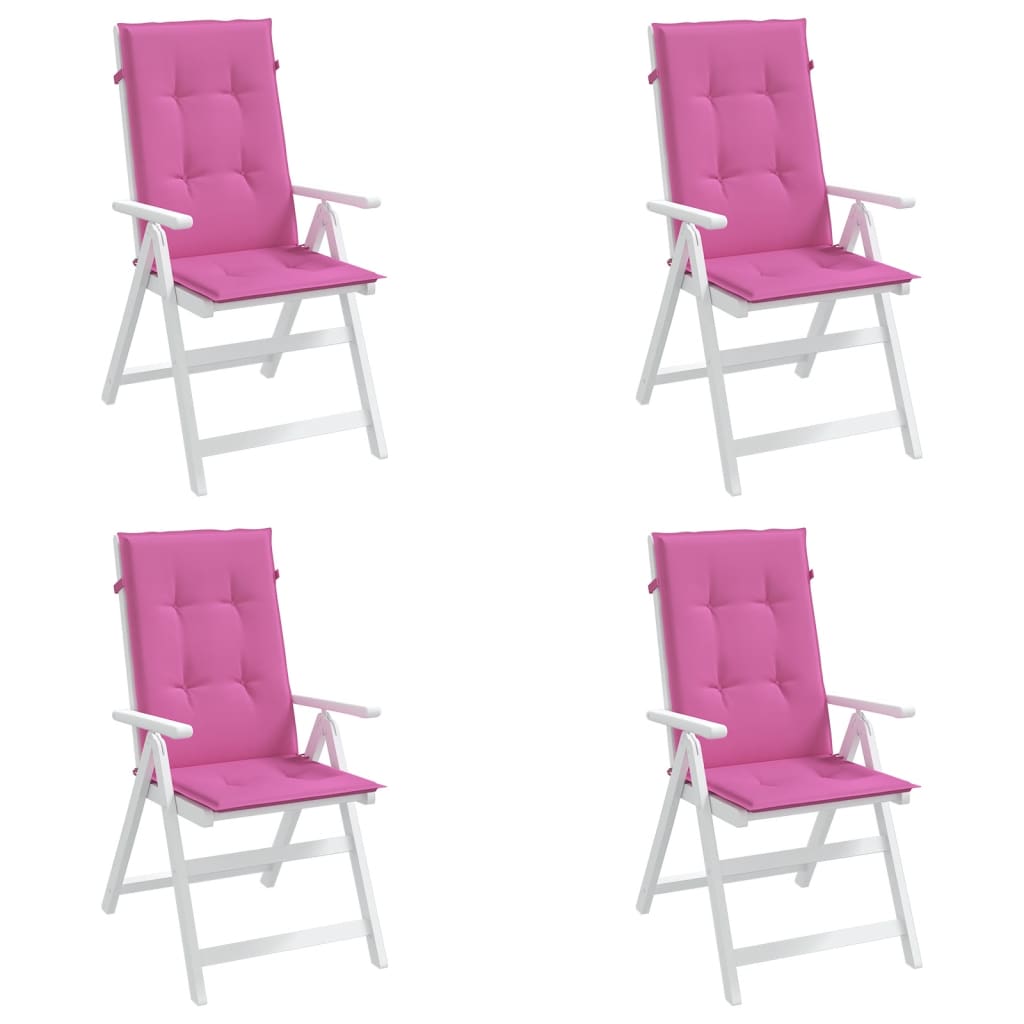 vidaXL Perne de scaun spătar înalt, 4 buc., roz, textil