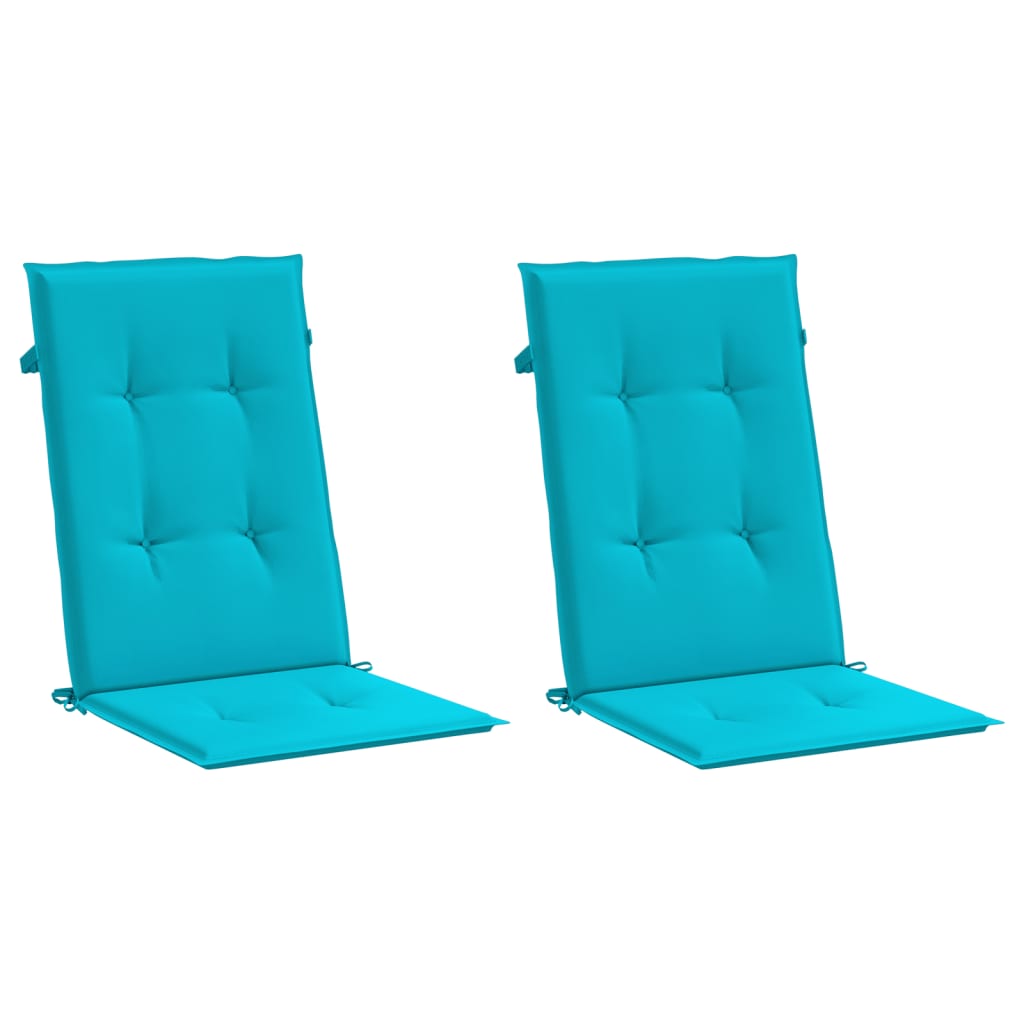 vidaXL Perne de scaun spătar înalt, 2 buc., turcoaz, textil