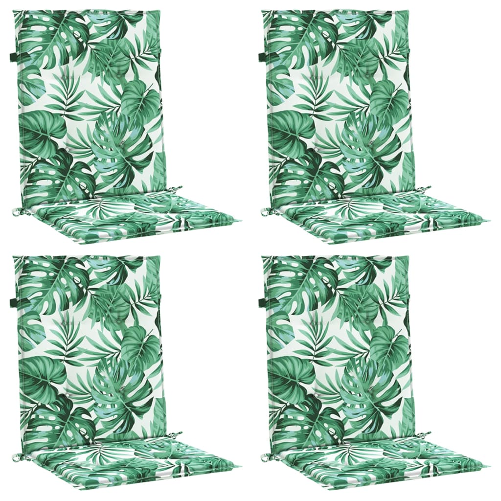 vidaXL Perne de scaun spătar jos, 4 buc., model frunze, textil