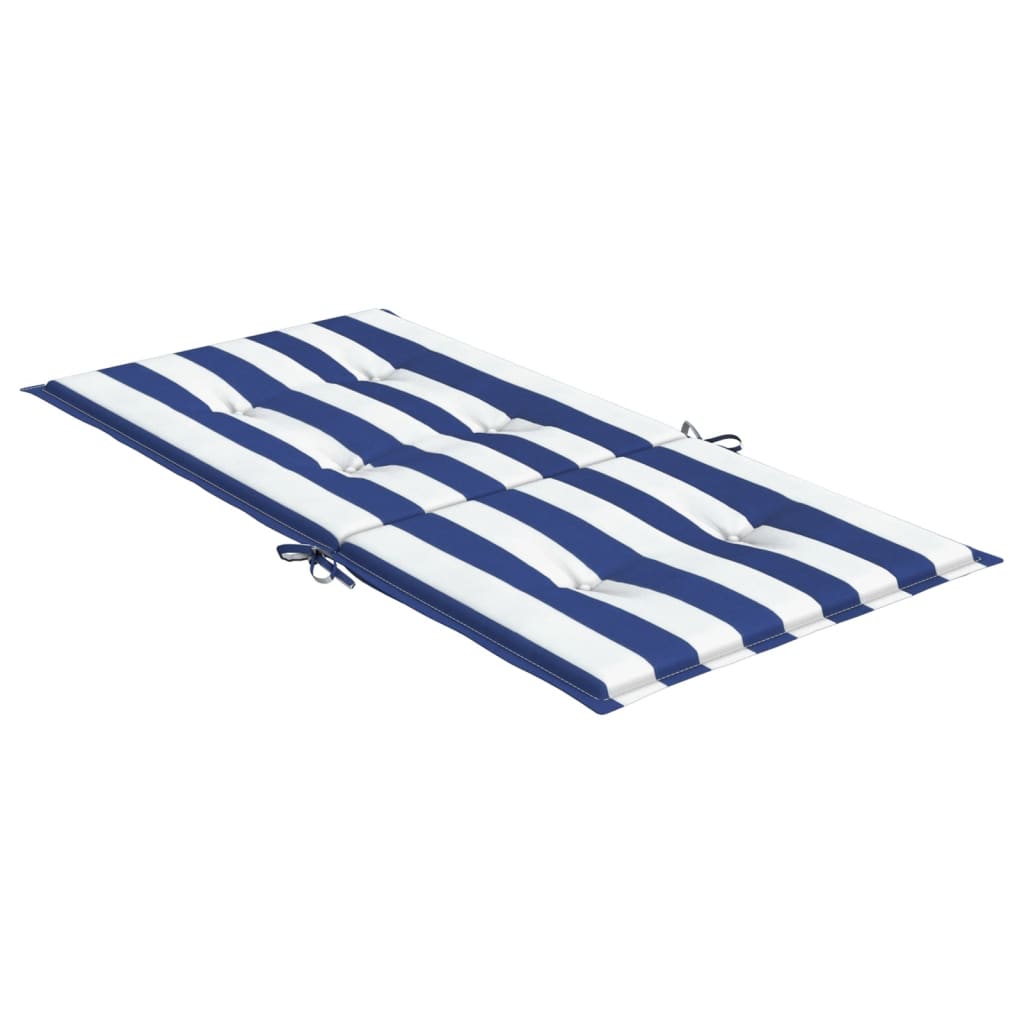 vidaXL Perne de scaun spătar jos, 4 buc. dungi albastre&albe, textil