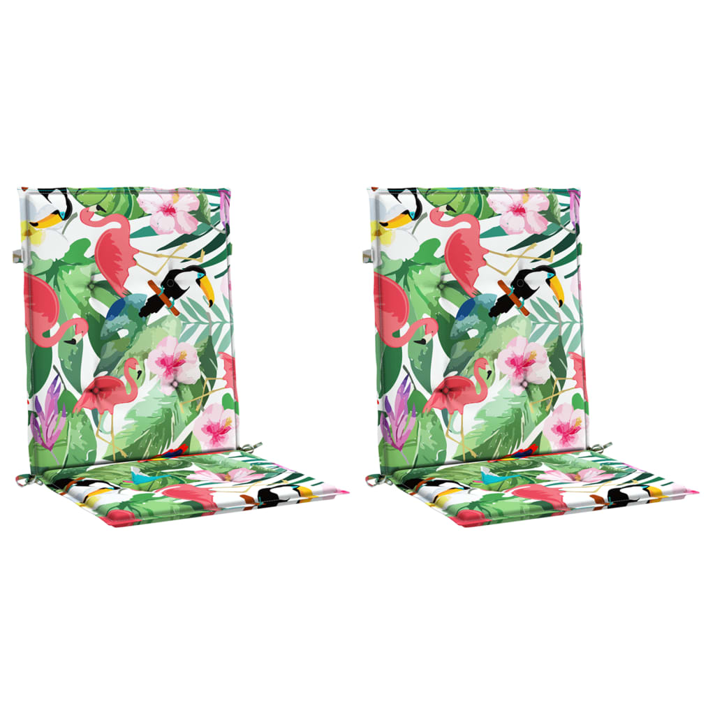 vidaXL Perne pentru scaune cu spătar jos, 2 buc, multicolor, textil