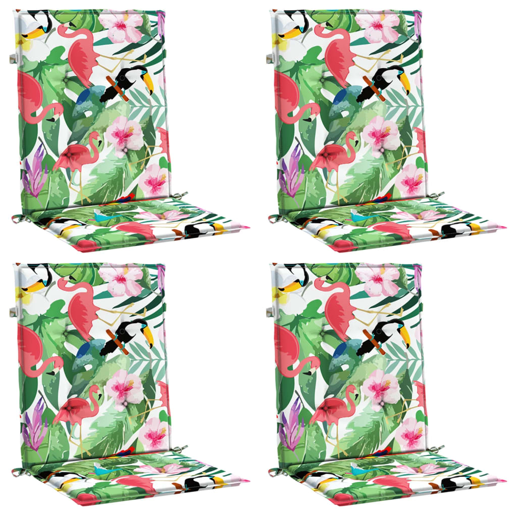 vidaXL Perne pentru scaune cu spătar jos, 4 buc, multicolor, textil