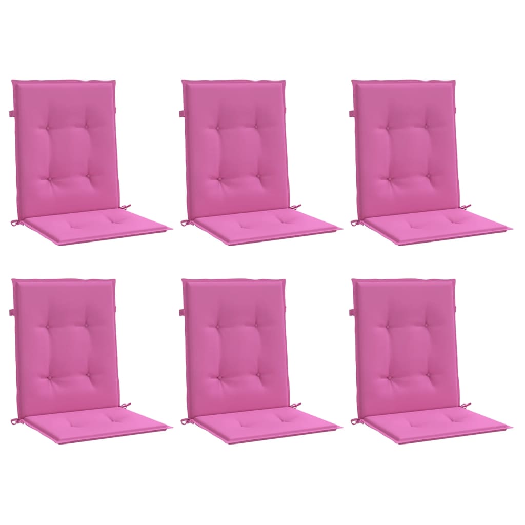 vidaXL Perne pentru scaune cu spătar mic, 6 buc., roz, textil