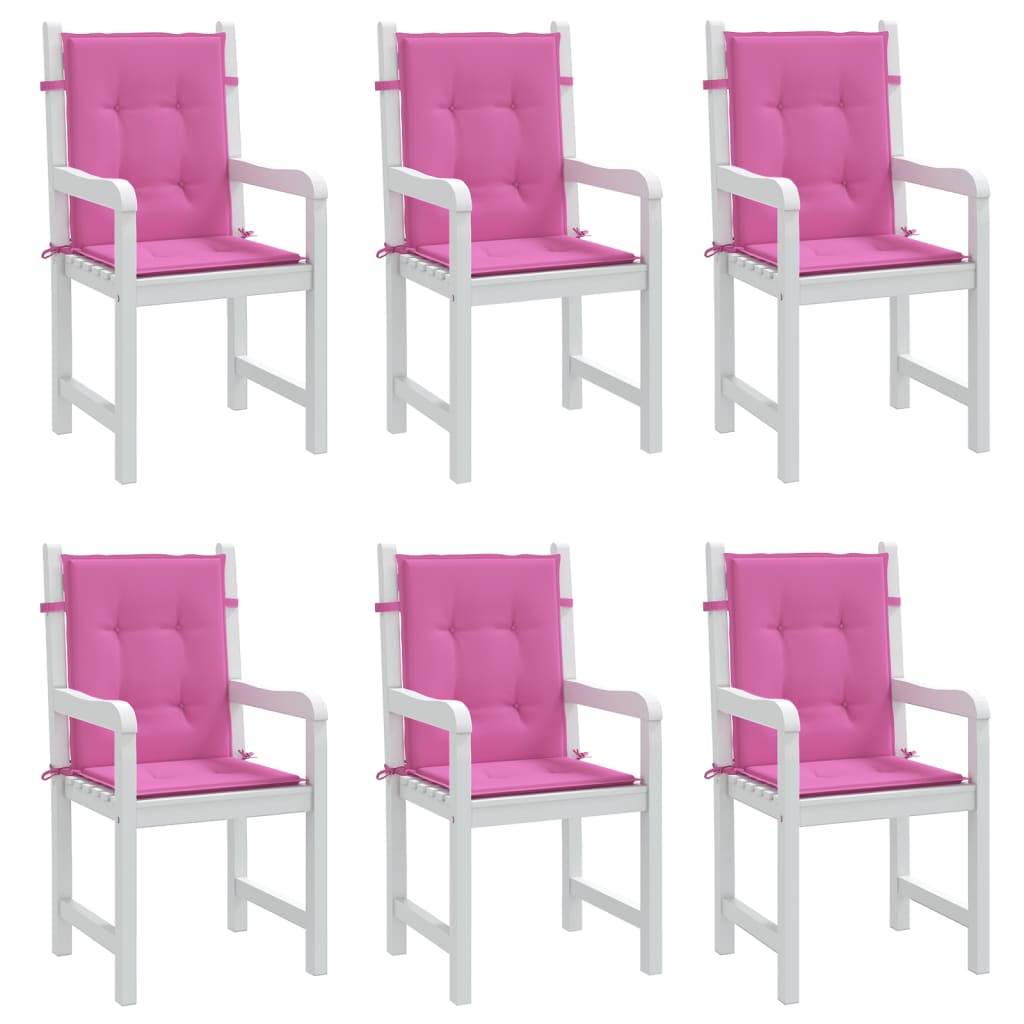 vidaXL Perne pentru scaune cu spătar mic, 6 buc., roz, textil