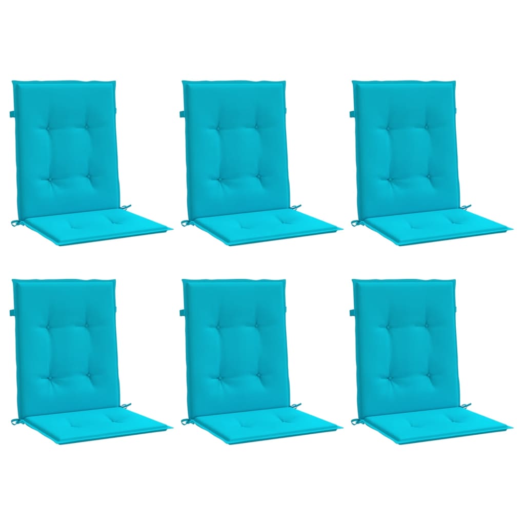 vidaXL Perne pentru scaune cu spătar mic, 6 buc., turcoaz, textil