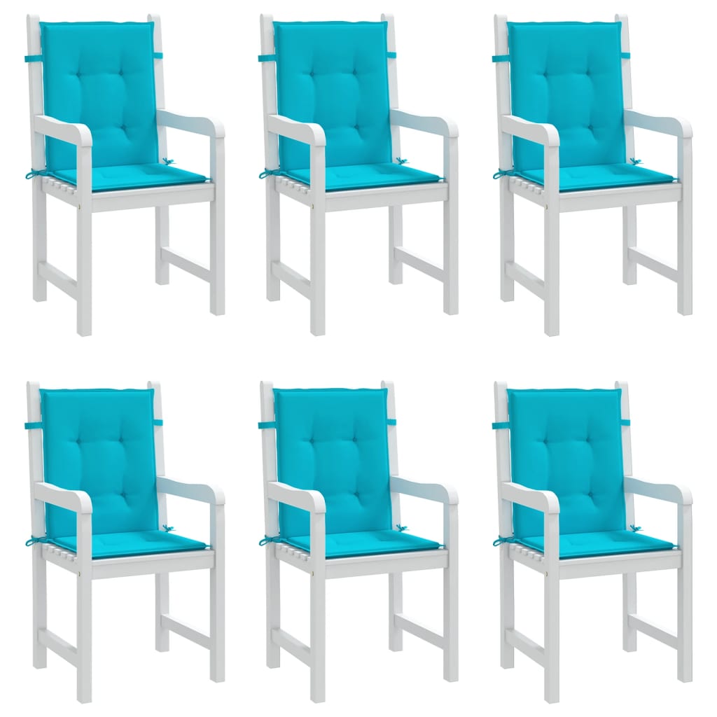 vidaXL Perne pentru scaune cu spătar mic, 6 buc., turcoaz, textil