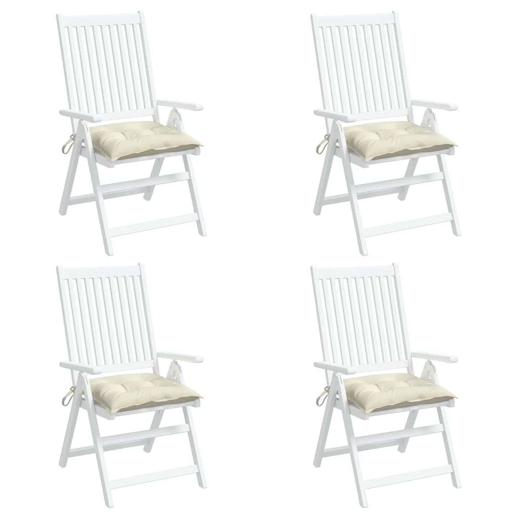 vidaXL Perne de scaun, 4 buc., alb crem, 40x40x7 cm, textil oxford vidaXL Perne de scaun, 4 buc., alb crem, 40x40x7 cm, textil oxford