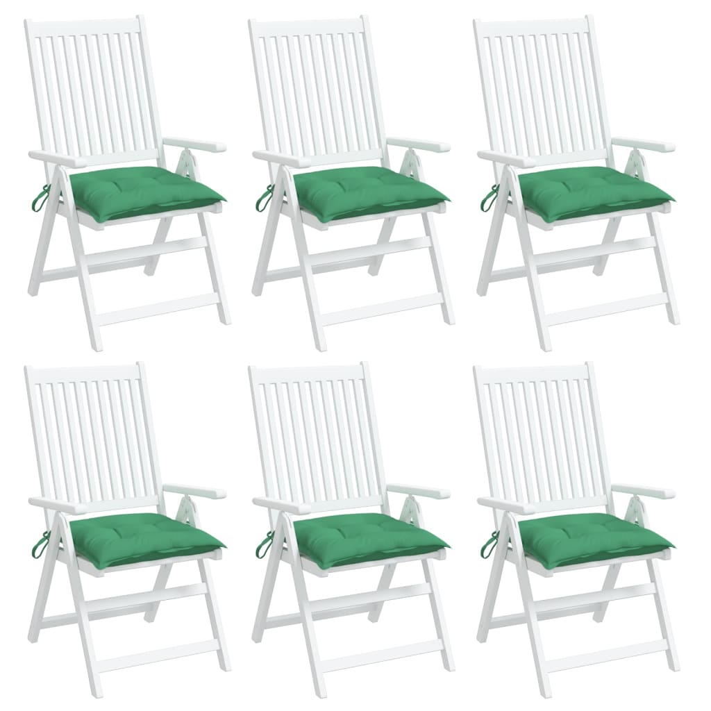 vidaXL Perne de scaun, 6 buc., verde, 40x40x7 cm, textil oxford