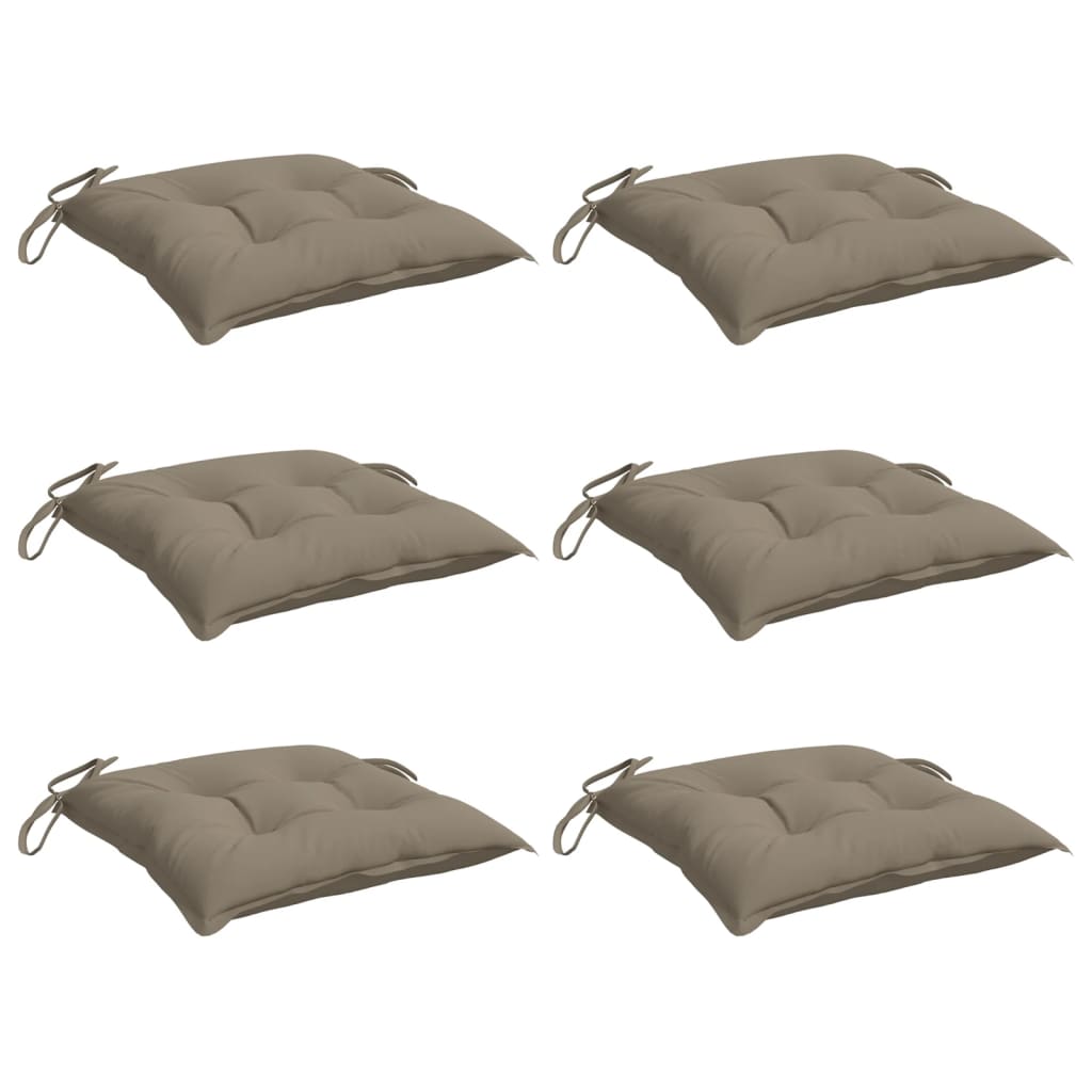 vidaXL Perne de scaun, 6 buc., gri taupe, 40x40x7 cm, textil oxford