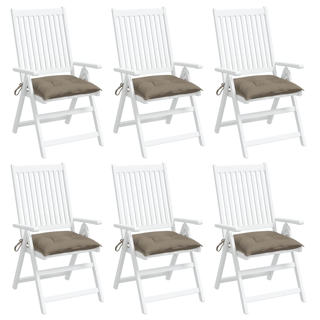 vidaXL Perne de scaun, 6 buc., gri taupe, 40x40x7 cm, textil oxford