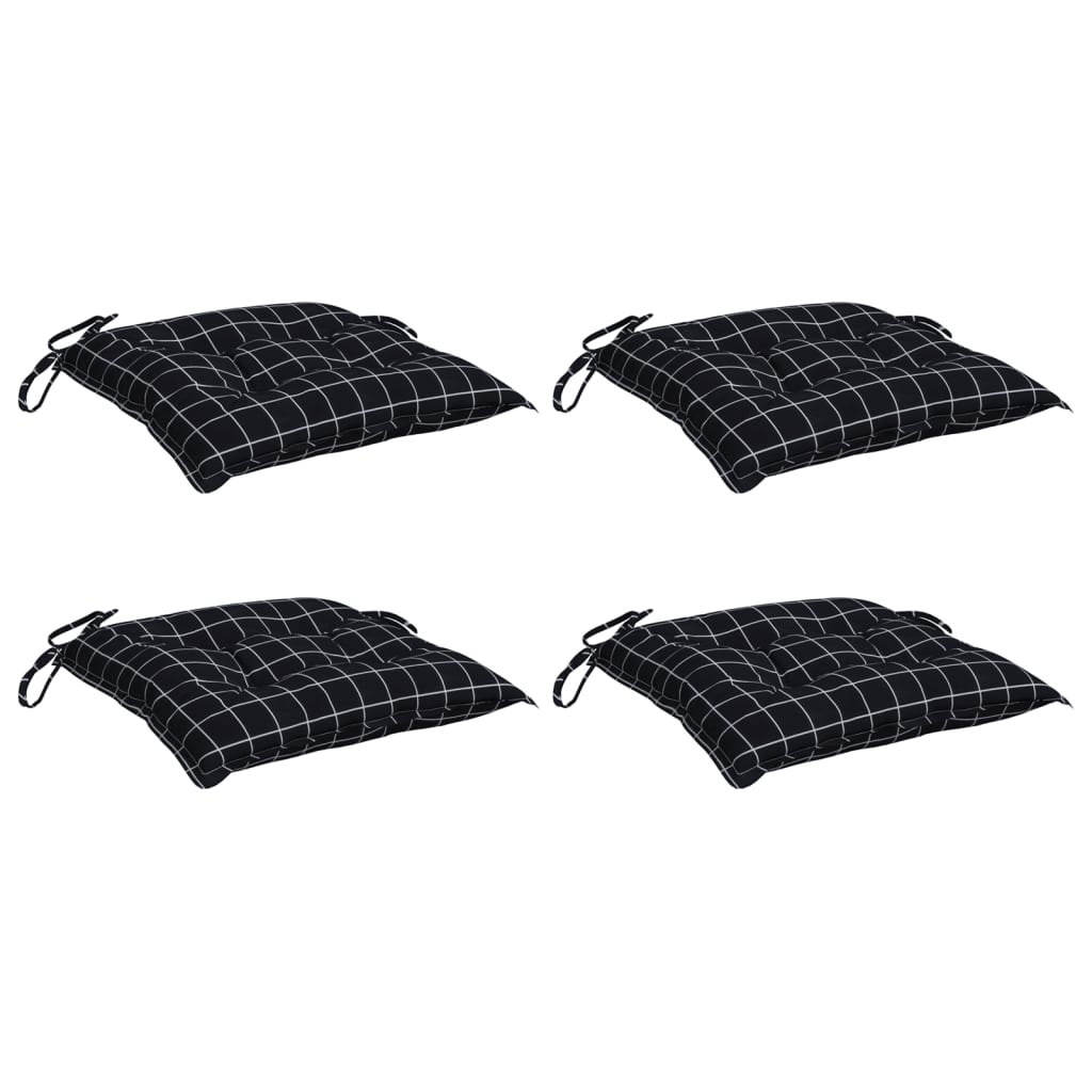 vidaXL Perne scaun, 4 buc., negru, 40x40x7 cm, textil, model pătrățele vidaXL Perne scaun, 4 buc., negru, 40x40x7 cm, textil, model pătrățele