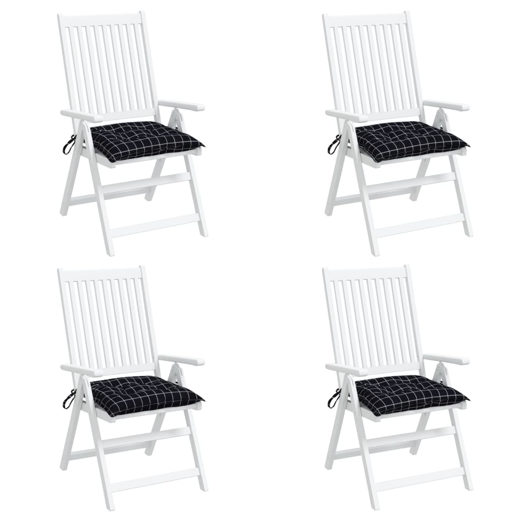 vidaXL Perne scaun, 4 buc., negru, 40x40x7 cm, textil, model pătrățele vidaXL Perne scaun, 4 buc., negru, 40x40x7 cm, textil, model pătrățele