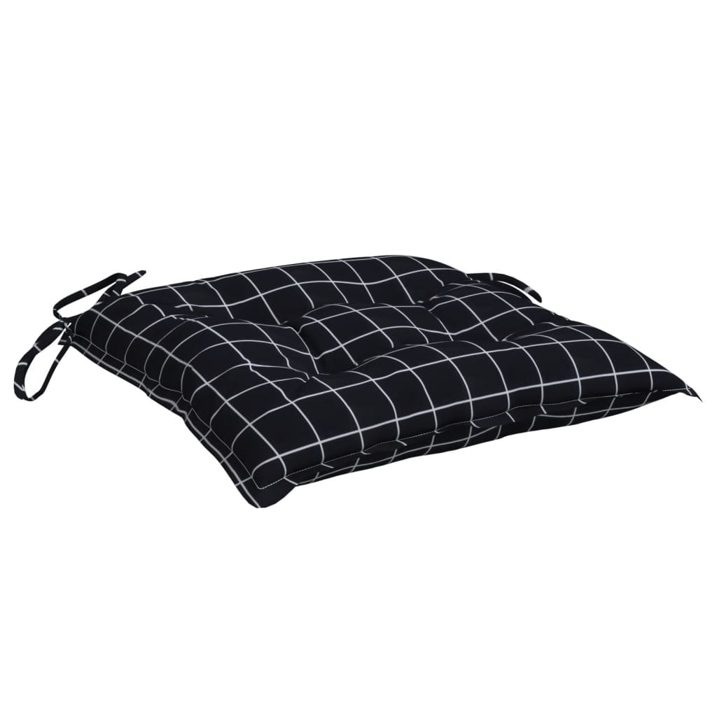 vidaXL Perne scaun, 4 buc., negru, 40x40x7 cm, textil, model pătrățele vidaXL Perne scaun, 4 buc., negru, 40x40x7 cm, textil, model pătrățele