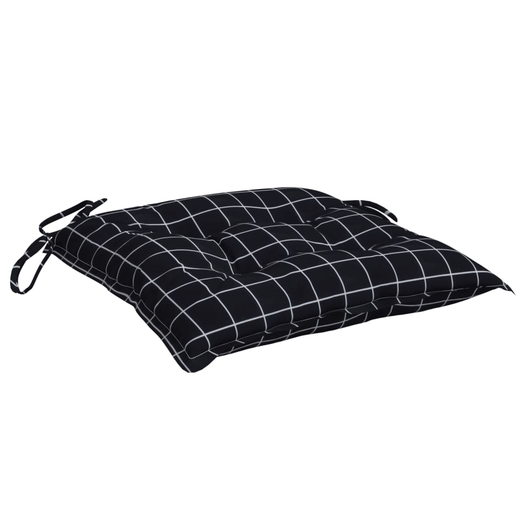 vidaXL Perne scaun, 6 buc., negru, 40x40x7 cm, textil, model pătrățele vidaXL Perne scaun, 6 buc., negru, 40x40x7 cm, textil, model pătrățele