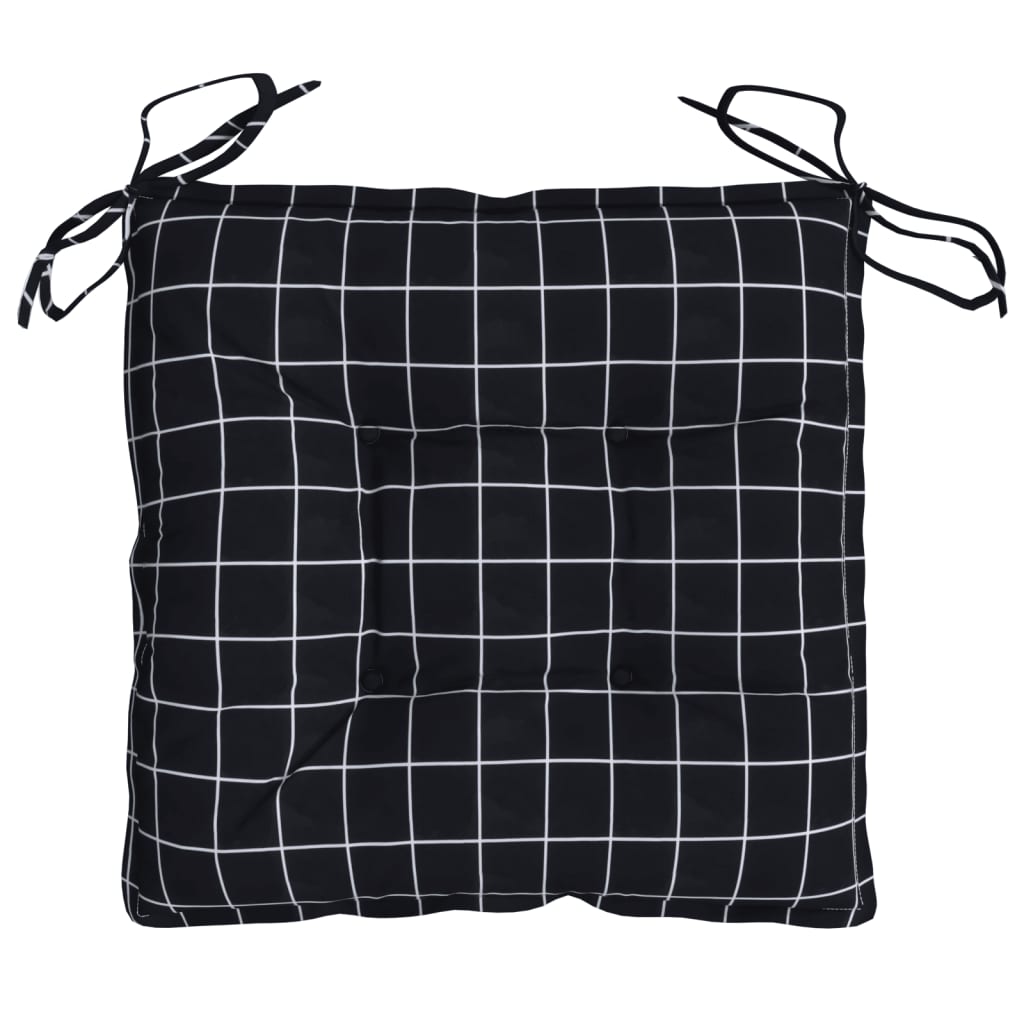 vidaXL Perne scaun, 6 buc., negru, 40x40x7 cm, textil, model pătrățele vidaXL Perne scaun, 6 buc., negru, 40x40x7 cm, textil, model pătrățele