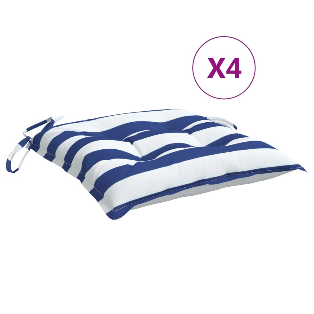 vidaXL Perne de scaun, 4 buc., albastru&alb, 50x50x7 cm, textil oxford vidaXL Perne de scaun, 4 buc., albastru&alb, 50x50x7 cm, textil oxford