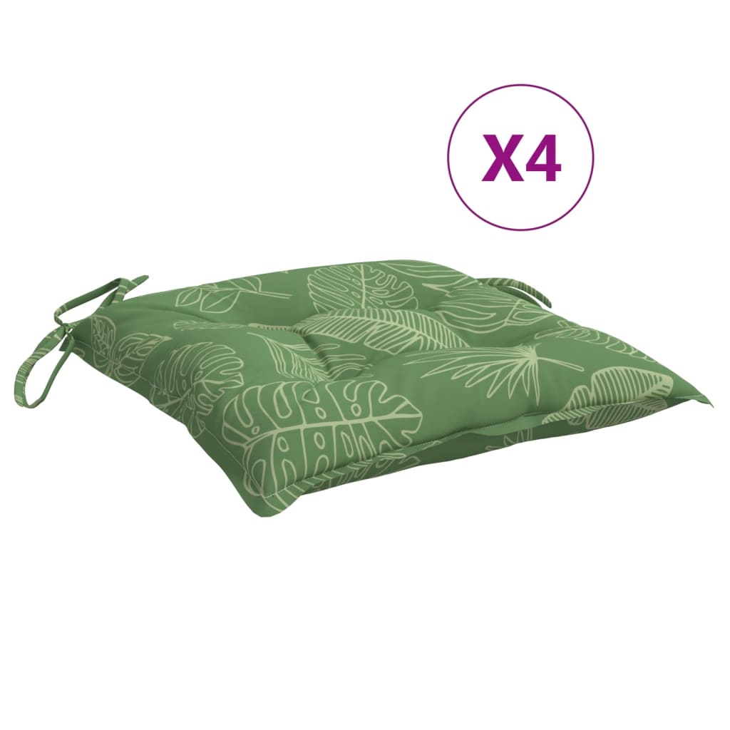 vidaXL Perne de scaun, 4 buc., 50x50x7 cm, textil, model frunze vidaXL Perne de scaun, 4 buc., 50x50x7 cm, textil, model frunze
