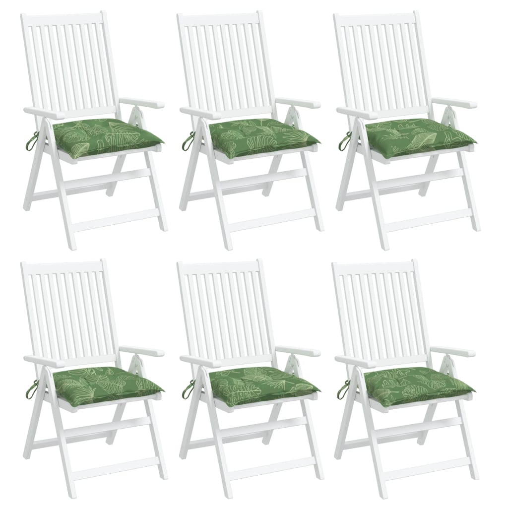 vidaXL Perne de scaun, 6 buc., 50x50x7 cm, textil, model frunze