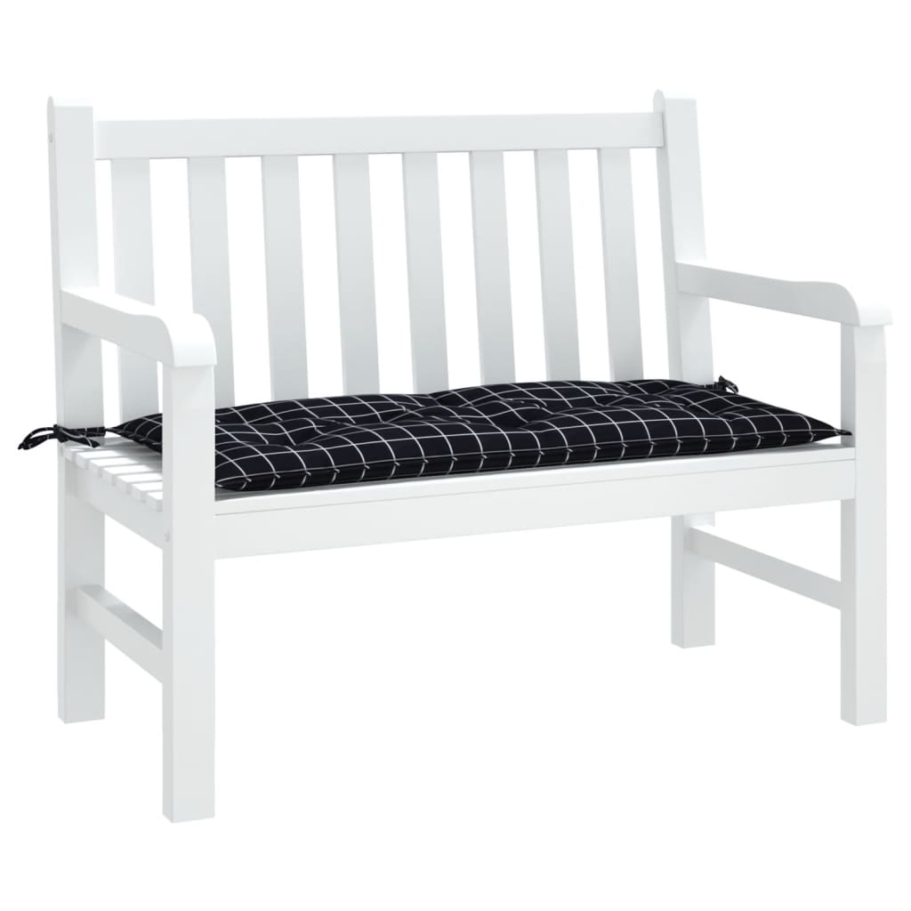 vidaXL Pernă bancă de grădină negru carouri, 100x50x7cm, textil Oxford