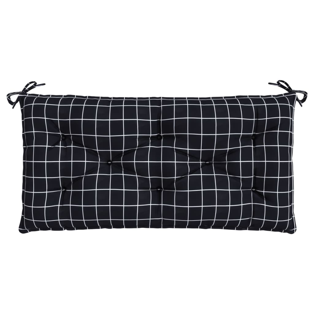 vidaXL Pernă bancă de grădină negru carouri, 100x50x7cm, textil Oxford