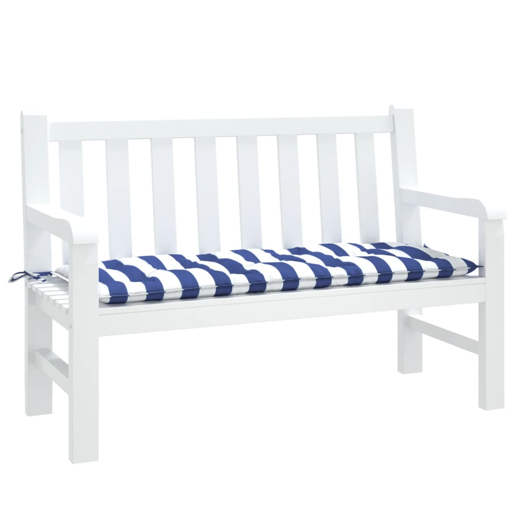 vidaXL Pernă bancă grădină, dungi albastru/alb, 120x50x7 cm, textil vidaXL Pernă bancă grădină, dungi albastru/alb, 120x50x7 cm, textil
