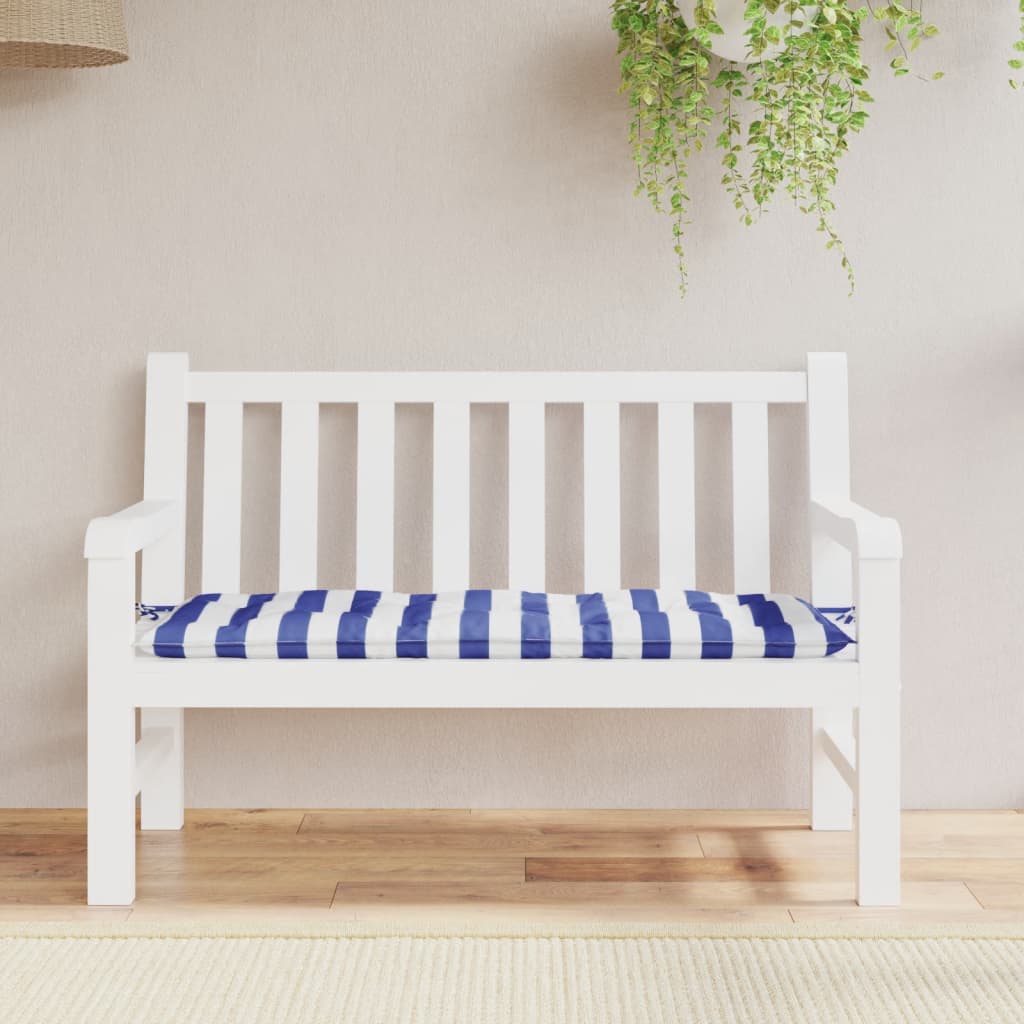 vidaXL Pernă bancă grădină, dungi albastru/alb, 120x50x7 cm, textil vidaXL Pernă bancă grădină, dungi albastru/alb, 120x50x7 cm, textil