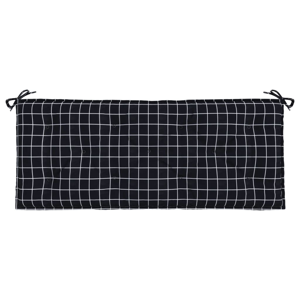 vidaXL Pernă bancă de grădină, negru carouri, 120x50x7 cm, textil vidaXL Pernă bancă de grădină, negru carouri, 120x50x7 cm, textil