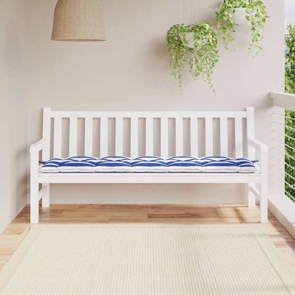 vidaXL Pernă de bancă dungi albastre și albe 180x50x7 cm textil oxford vidaXL Pernă de bancă dungi albastre și albe 180x50x7 cm textil oxford