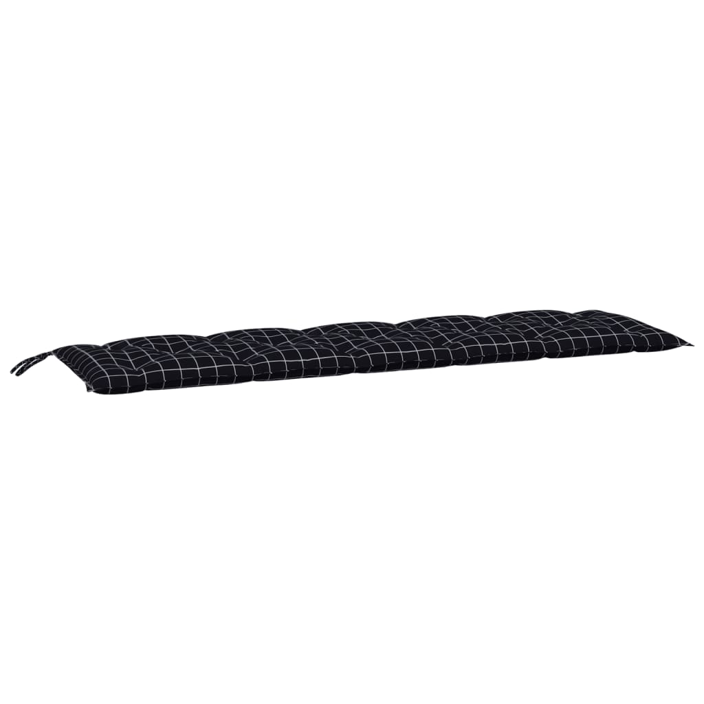vidaXL Pernă bancă de grădină negru carouri, 180x50x7cm, textil oxford vidaXL Pernă bancă de grădină negru carouri, 180x50x7cm, textil oxford