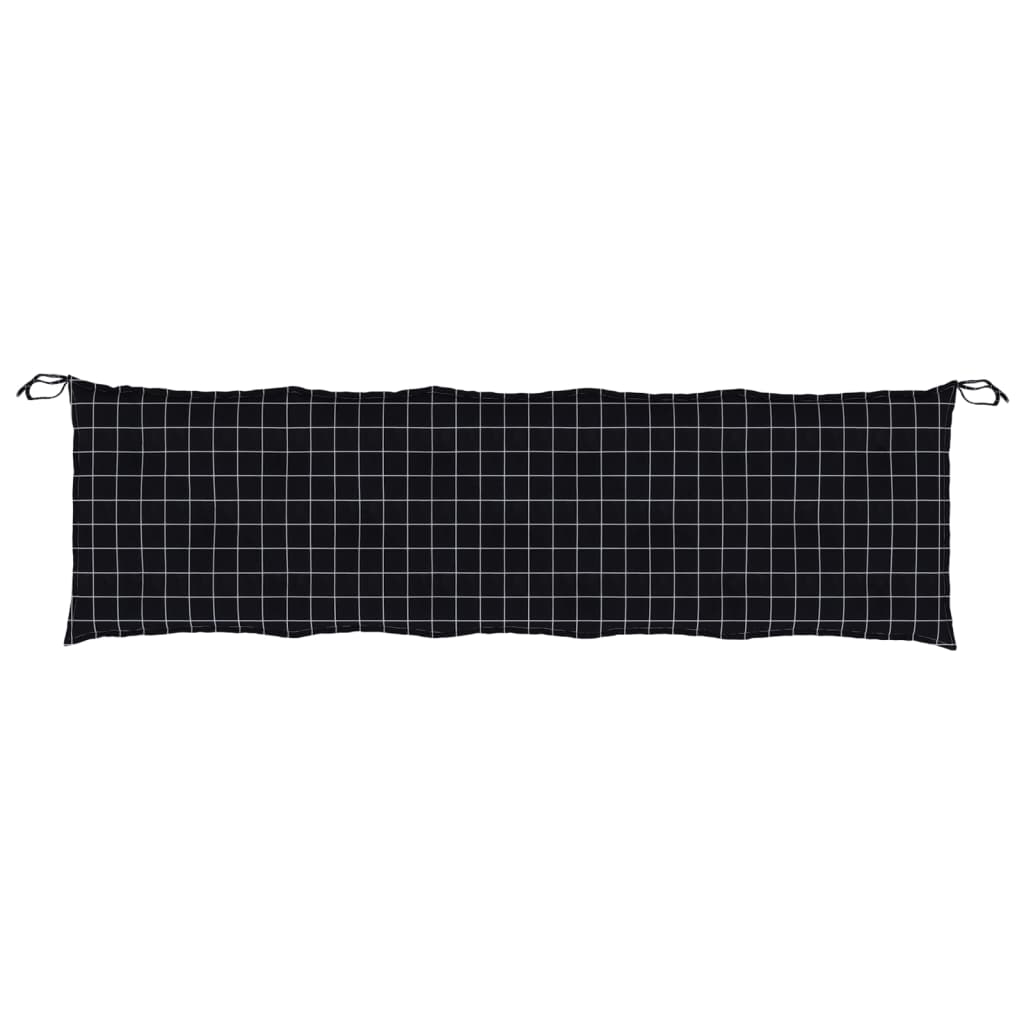 vidaXL Pernă bancă de grădină negru carouri, 180x50x7cm, textil oxford vidaXL Pernă bancă de grădină negru carouri, 180x50x7cm, textil oxford
