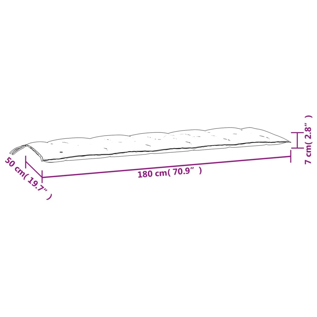 vidaXL Pernă bancă de grădină model frunze, 180x50x7 cm, textil oxford vidaXL Pernă bancă de grădină model frunze, 180x50x7 cm, textil oxford