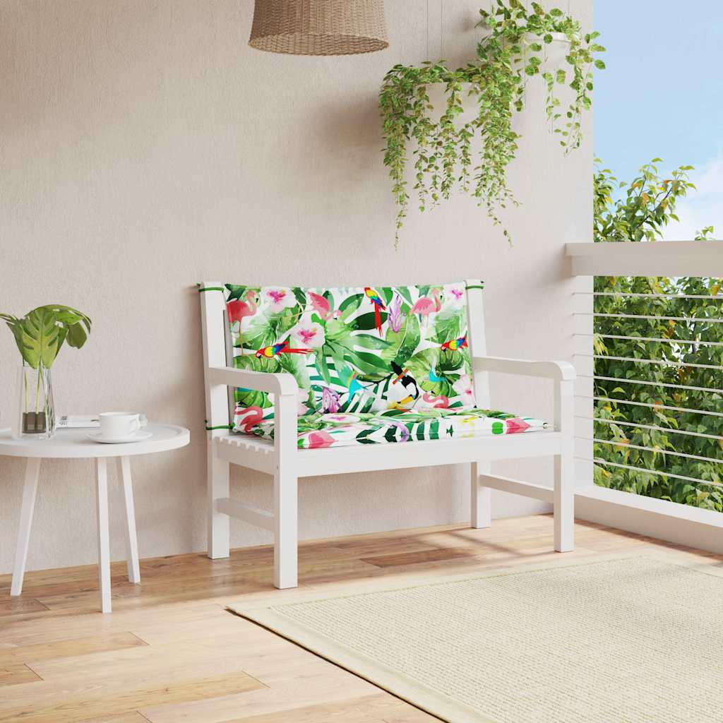 vidaXL Perne bancă de grădină 2 buc. multicolor 100x50x7 cm textil
