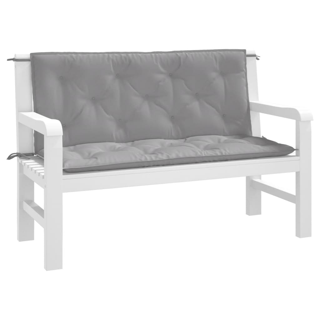 vidaXL Perne bancă de grădină 2 buc., gri, 120x50x7cm, țesătură oxford