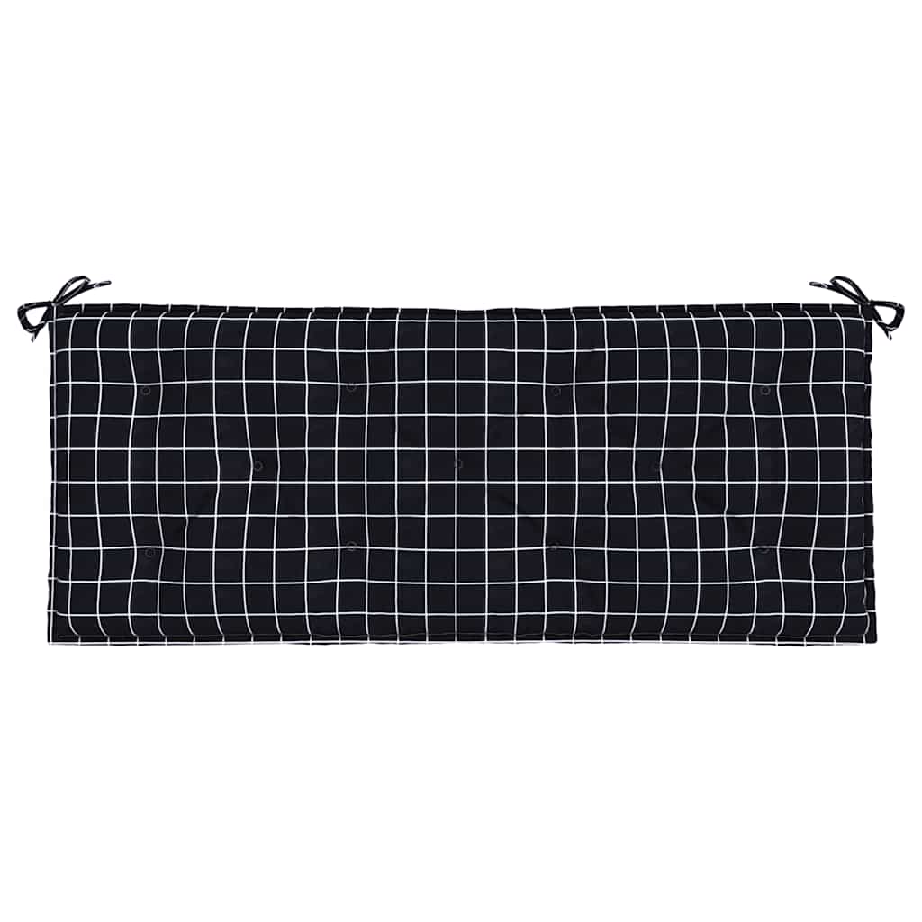 vidaXL Perne bancă de grădină 2 buc. negru carouri 120x50x7 cm textil