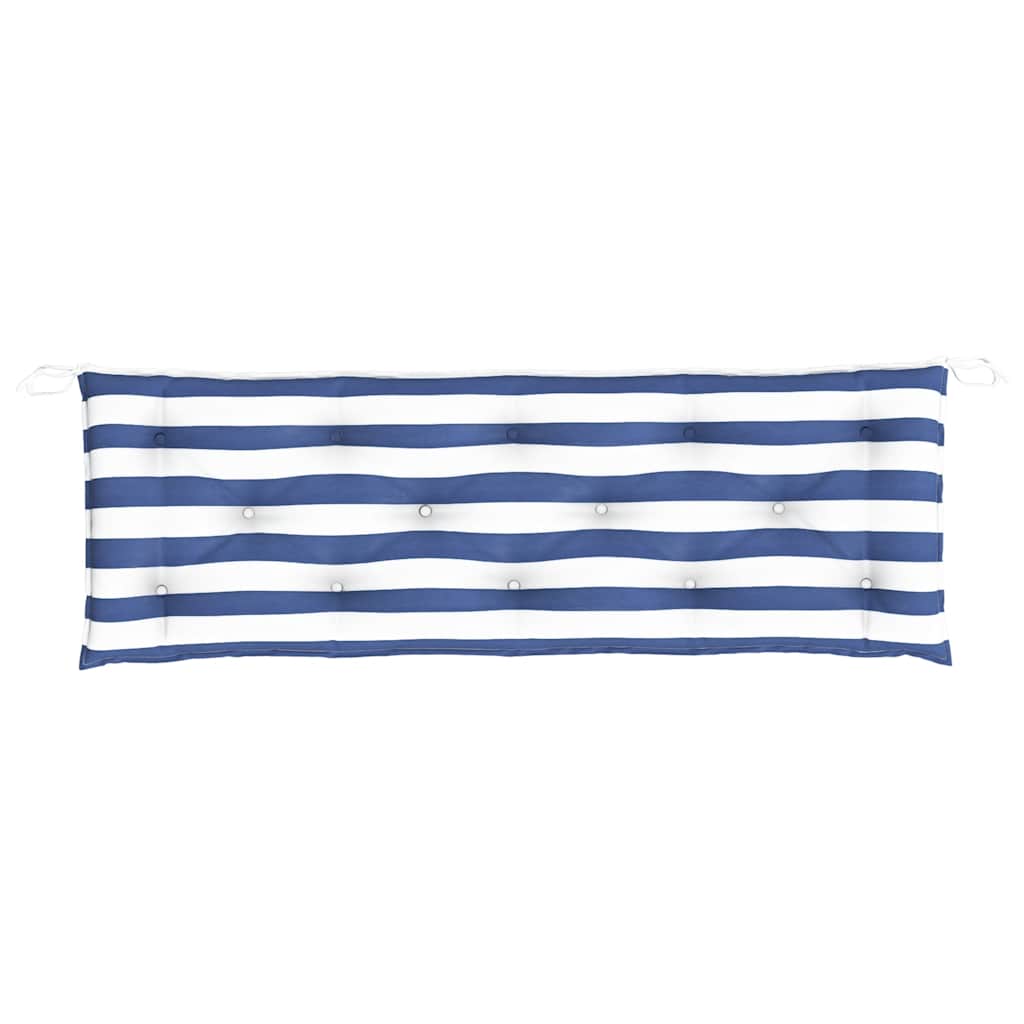 vidaXL Perne bancă, 2 buc., 150x50x7 cm dungi albastre și albe, oxford