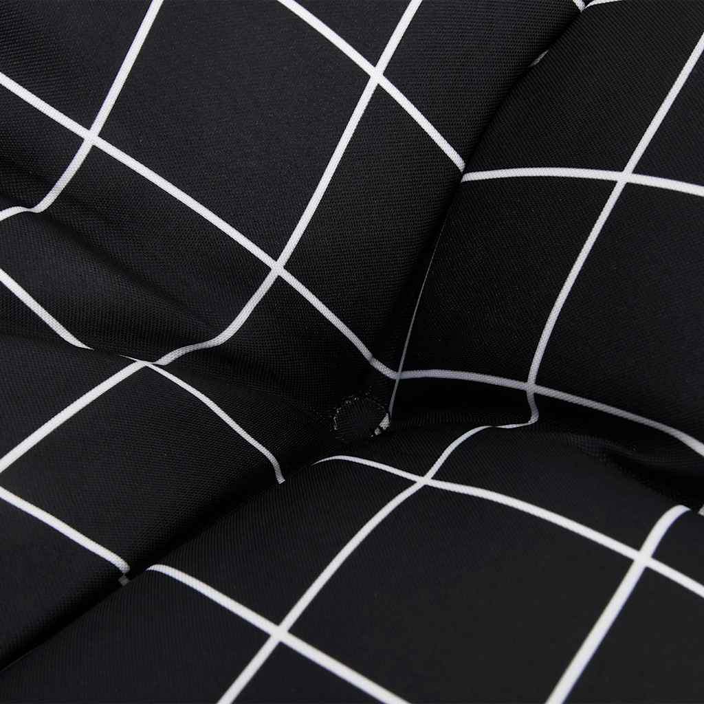 vidaXL Perne bancă de grădină, 2 buc., negru carouri, textil oxford