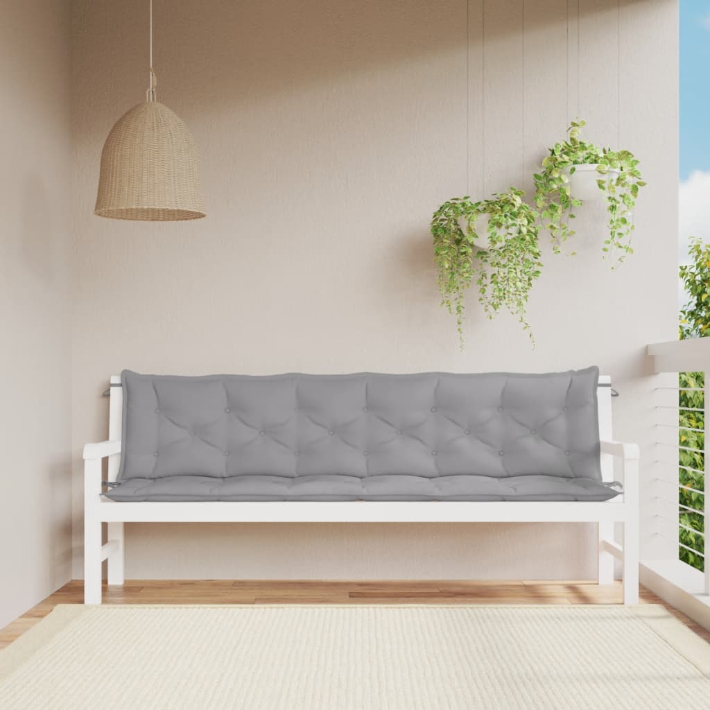 vidaXL Perne bancă de grădină 2 buc., gri, 200x50x7cm, țesătură oxford