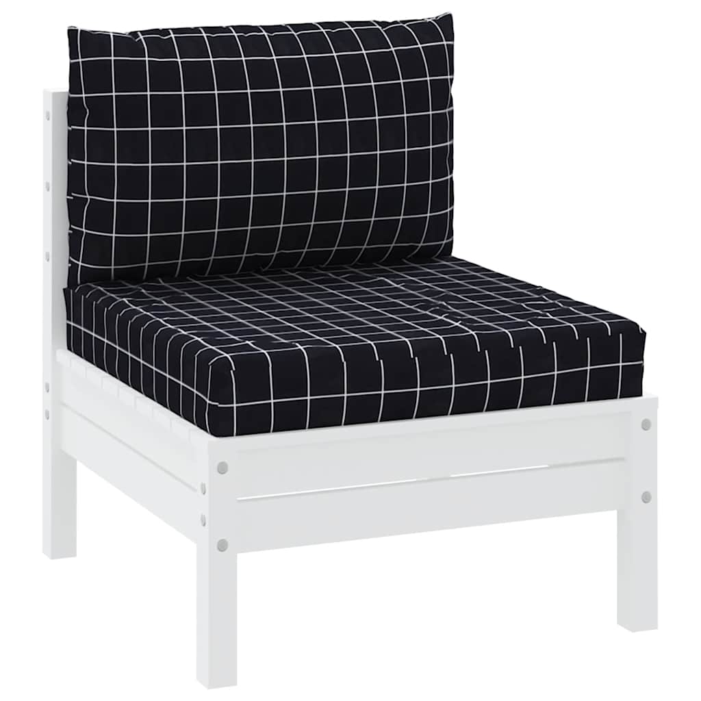 vidaXL Perne pentru paleți, 2 buc, negru, model carouri, textil oxford