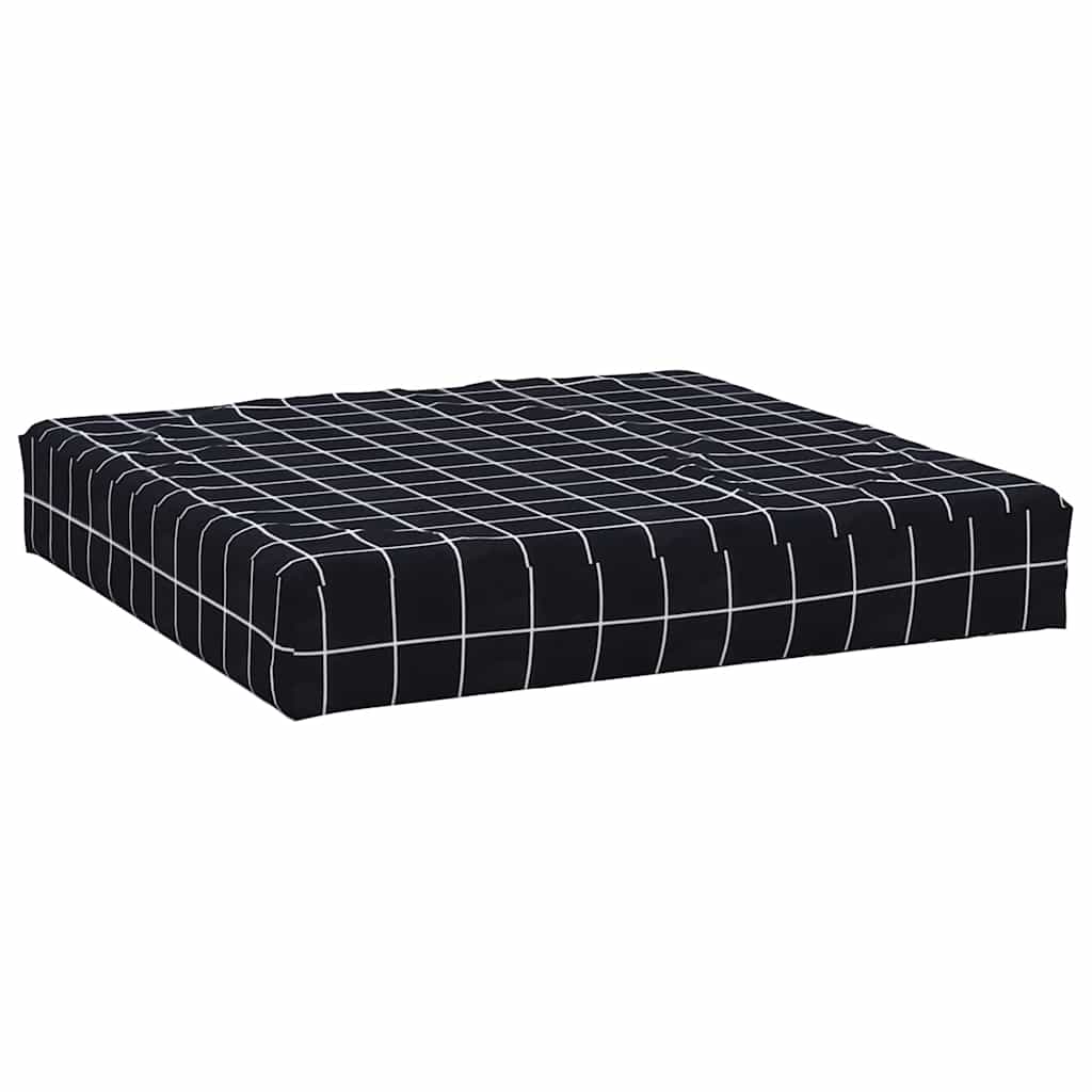 vidaXL Perne pentru paleți, 2 buc, negru, model carouri, textil oxford
