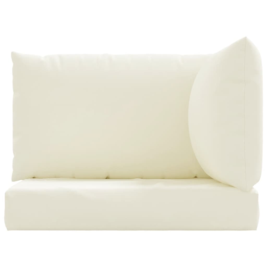 vidaXL Perne de canapea din paleți, 3 buc., alb crem, material textil