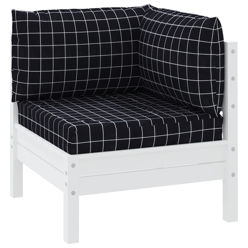 vidaXL Perne pentru paleți, 3 buc, negru, model carouri, textil oxford