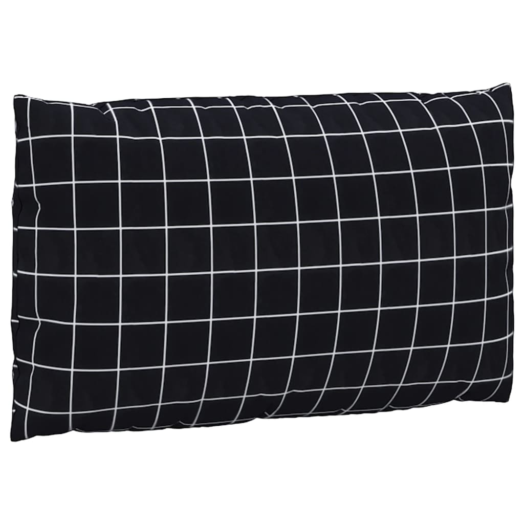 vidaXL Perne pentru paleți, 3 buc, negru, model carouri, textil oxford