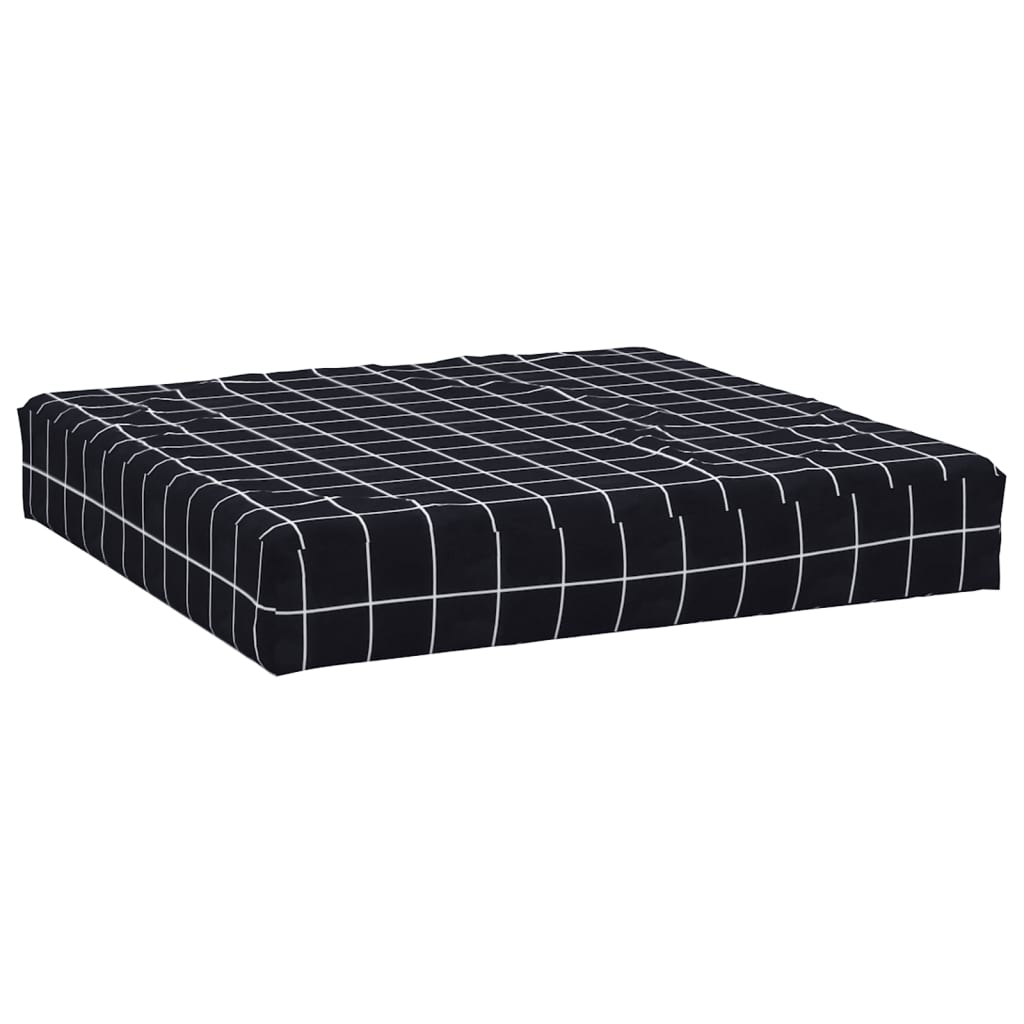 vidaXL Perne pentru paleți, 3 buc, negru, model carouri, textil oxford