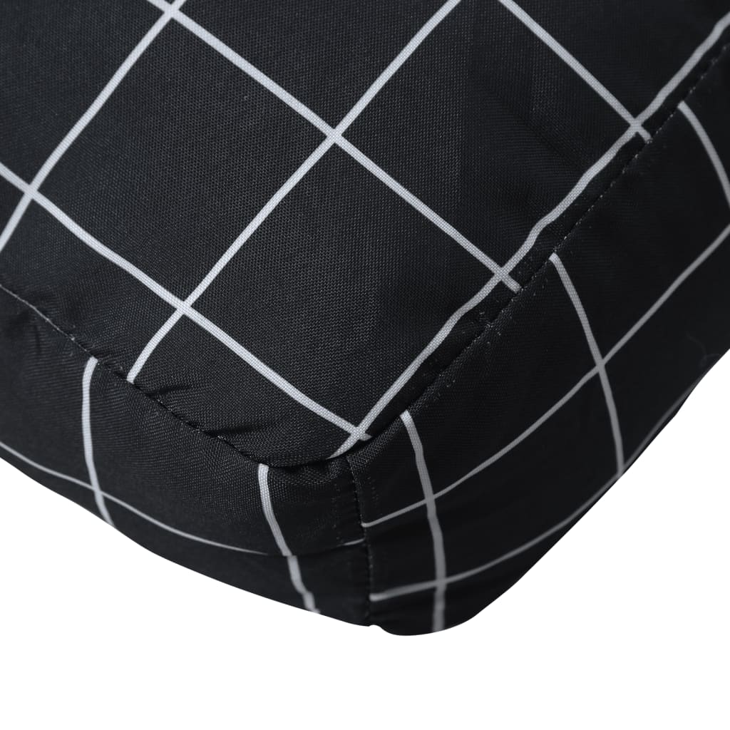 vidaXL Perne pentru paleți, 3 buc, negru, model carouri, textil oxford