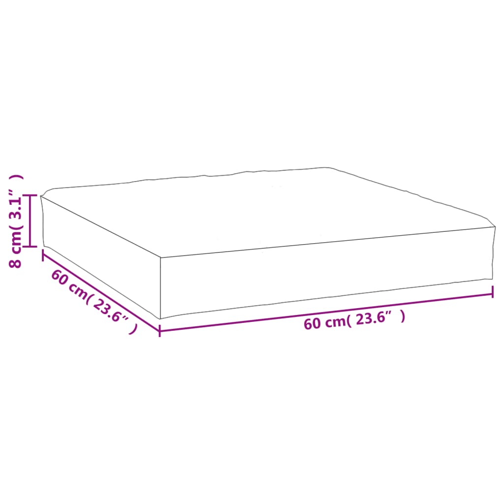 vidaXL Pernă pentru paleți, multicoloră, 60x60x8 cm, țesătură oxford